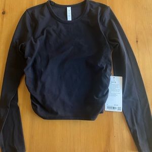 NWT lululemon ALL IT TAKES crop long sleeve top size 6 BLACK!  NEW